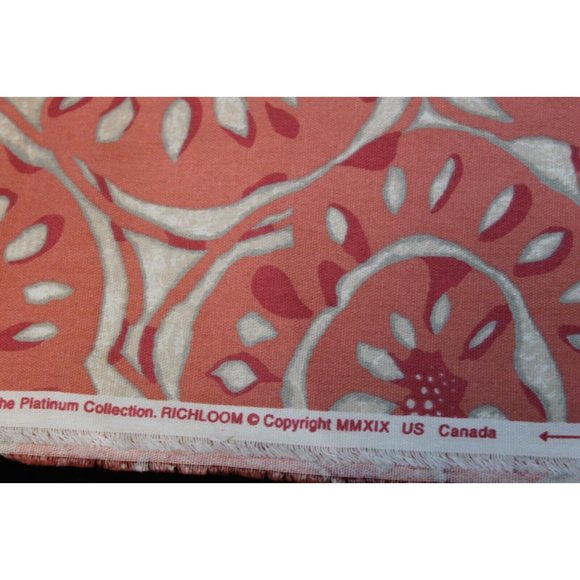 Platinum Collection RICHLOOM Pink White Large Flower Print Fabric Canvas Textile - Picture 5 of 5